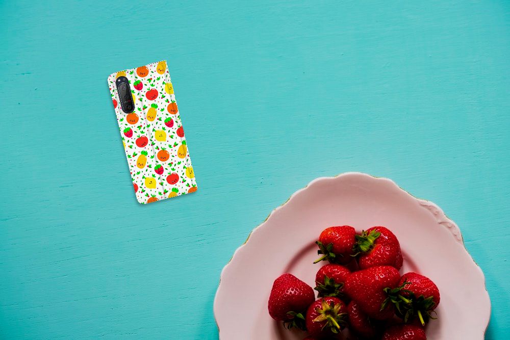 Sony Xperia 5 II Flip Style Cover Fruits