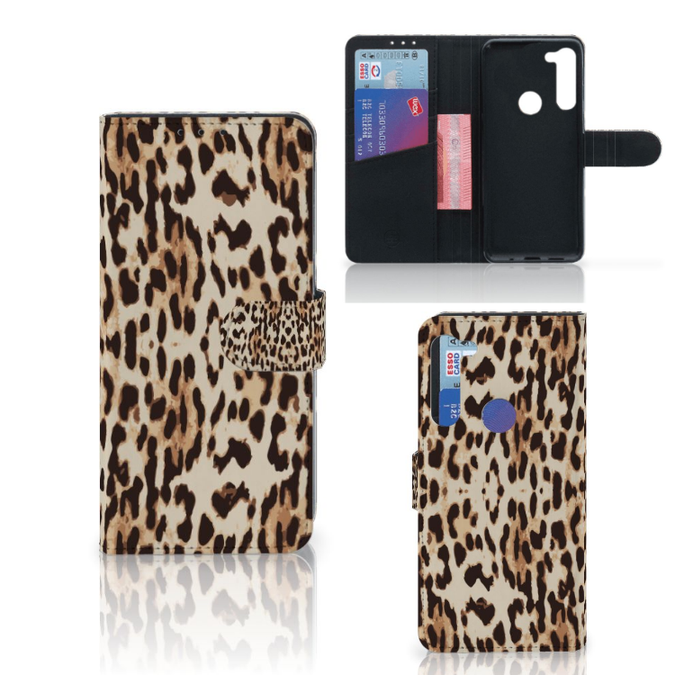 Motorola G8 Power Telefoonhoesje met Pasjes Leopard