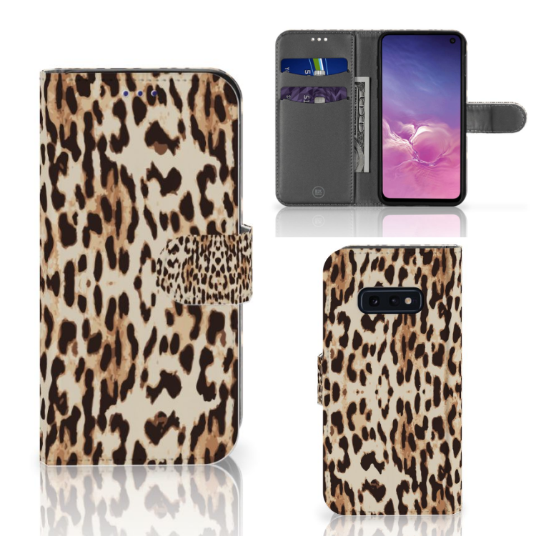 Samsung Galaxy S10e Telefoonhoesje met Pasjes Leopard