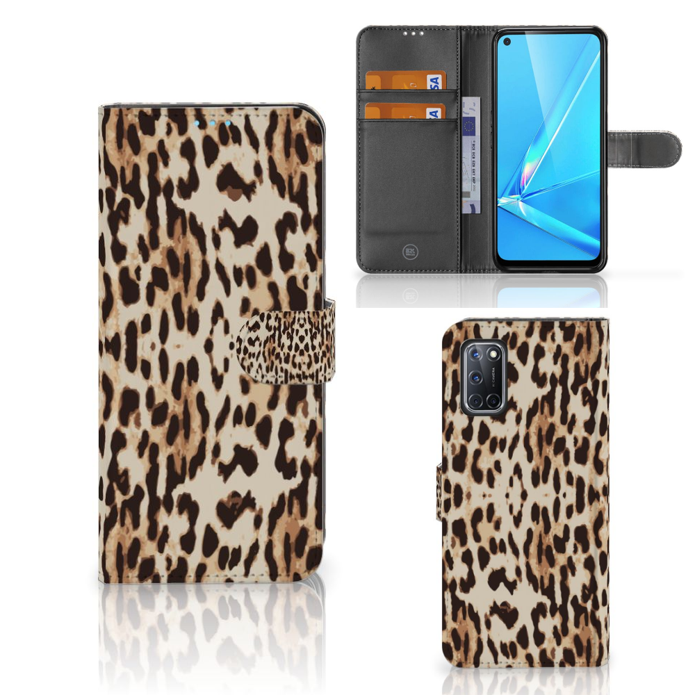 OPPO A72 | OPPO A52 Telefoonhoesje met Pasjes Leopard