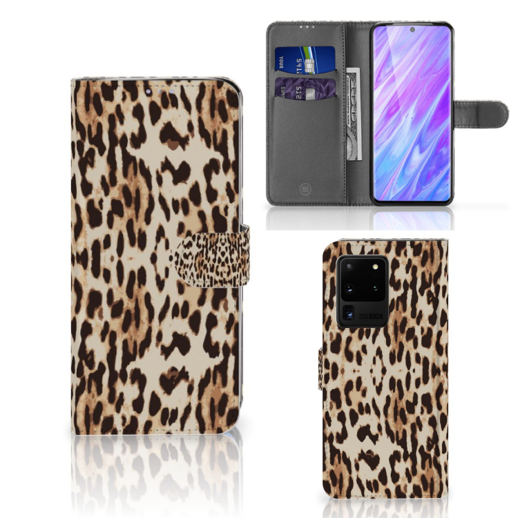 Samsung Galaxy S20 Ultra Telefoonhoesje met Pasjes Leopard