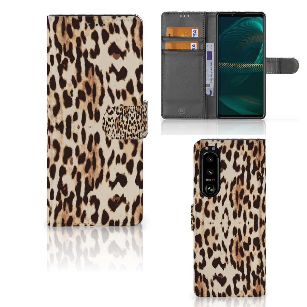 Sony Xperia 5III Telefoonhoesje met Pasjes Leopard