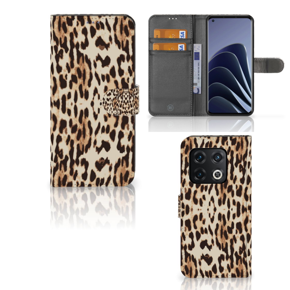 OnePlus 10 Pro Telefoonhoesje met Pasjes Leopard
