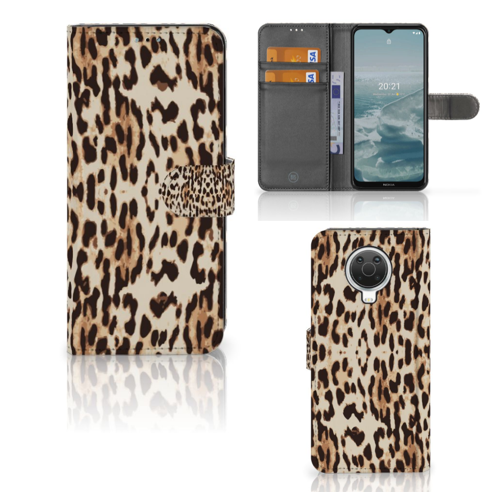 Nokia G10 | G20 Telefoonhoesje met Pasjes Leopard