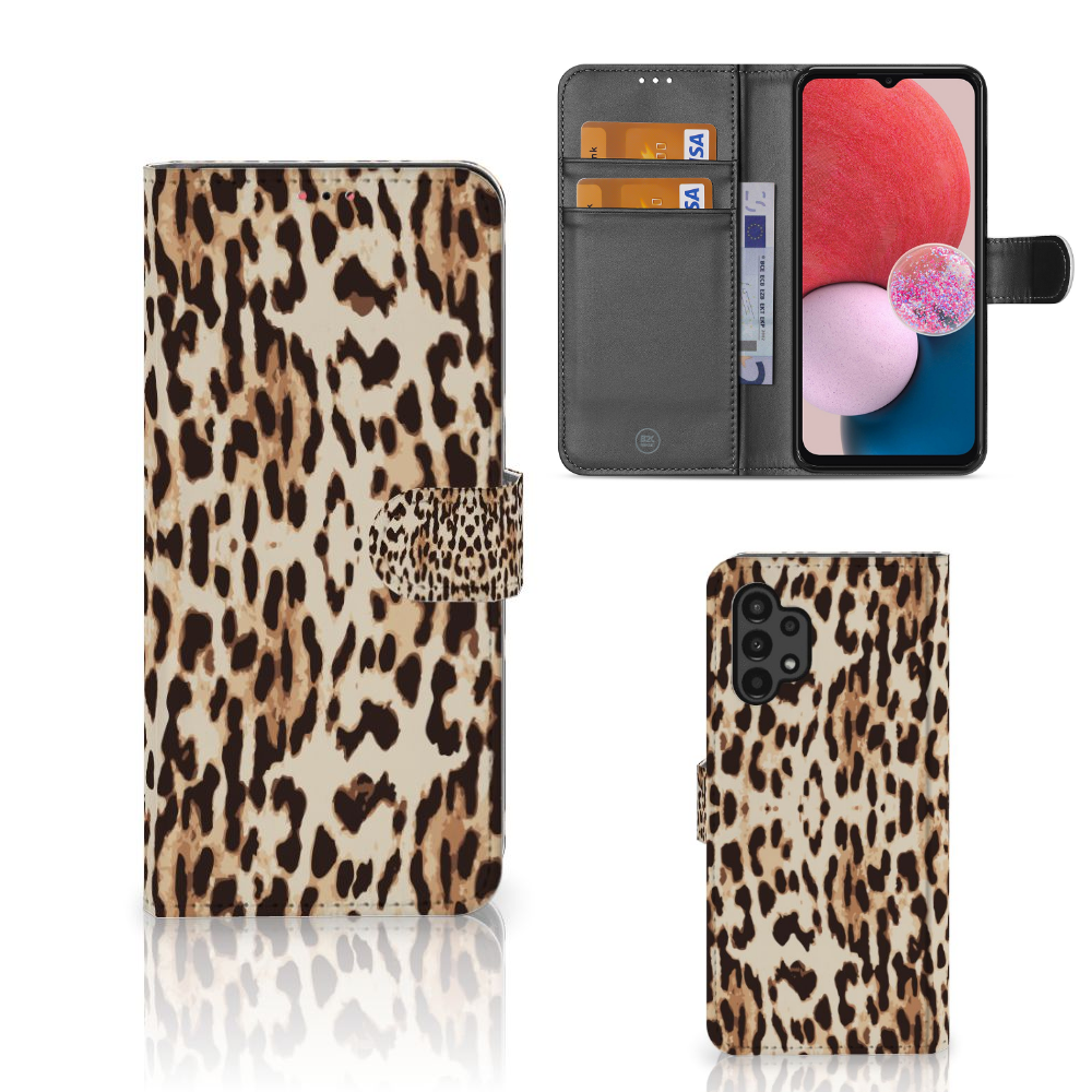 Samsung Galaxy A13 (4G) Telefoonhoesje met Pasjes Leopard