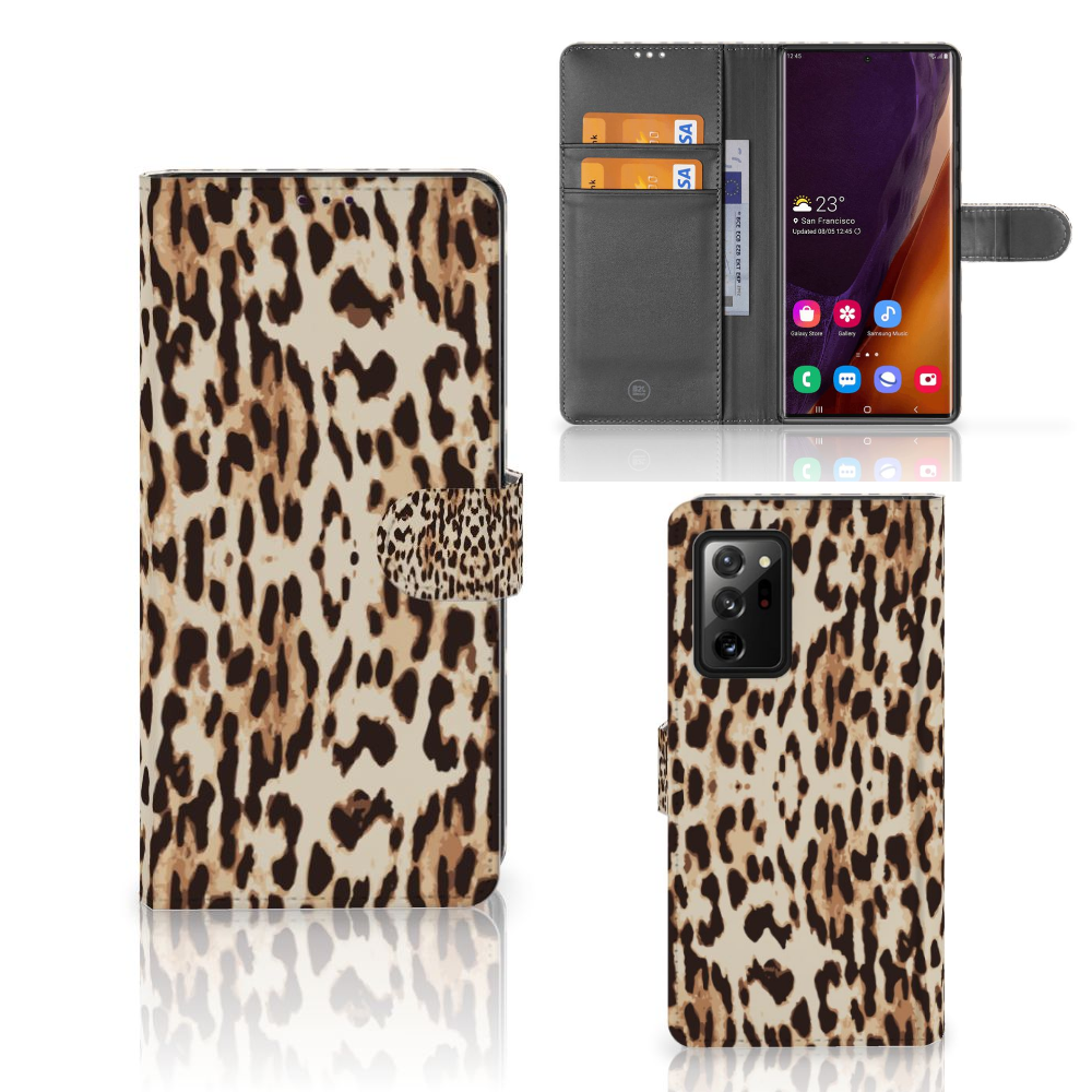 Samsung Galaxy Note20 Ultra Telefoonhoesje met Pasjes Leopard