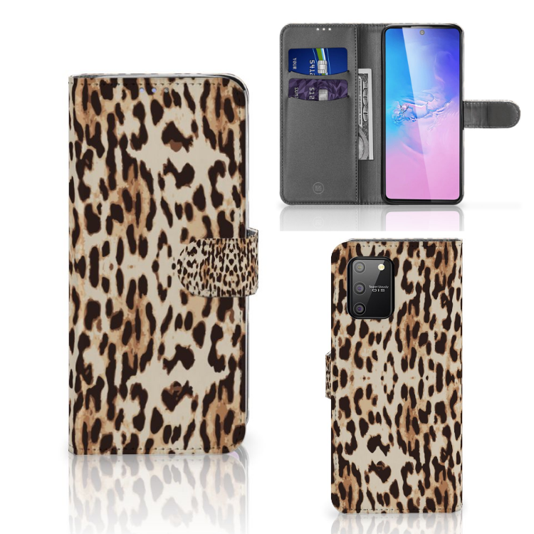 Samsung S10 Lite Telefoonhoesje met Pasjes Leopard