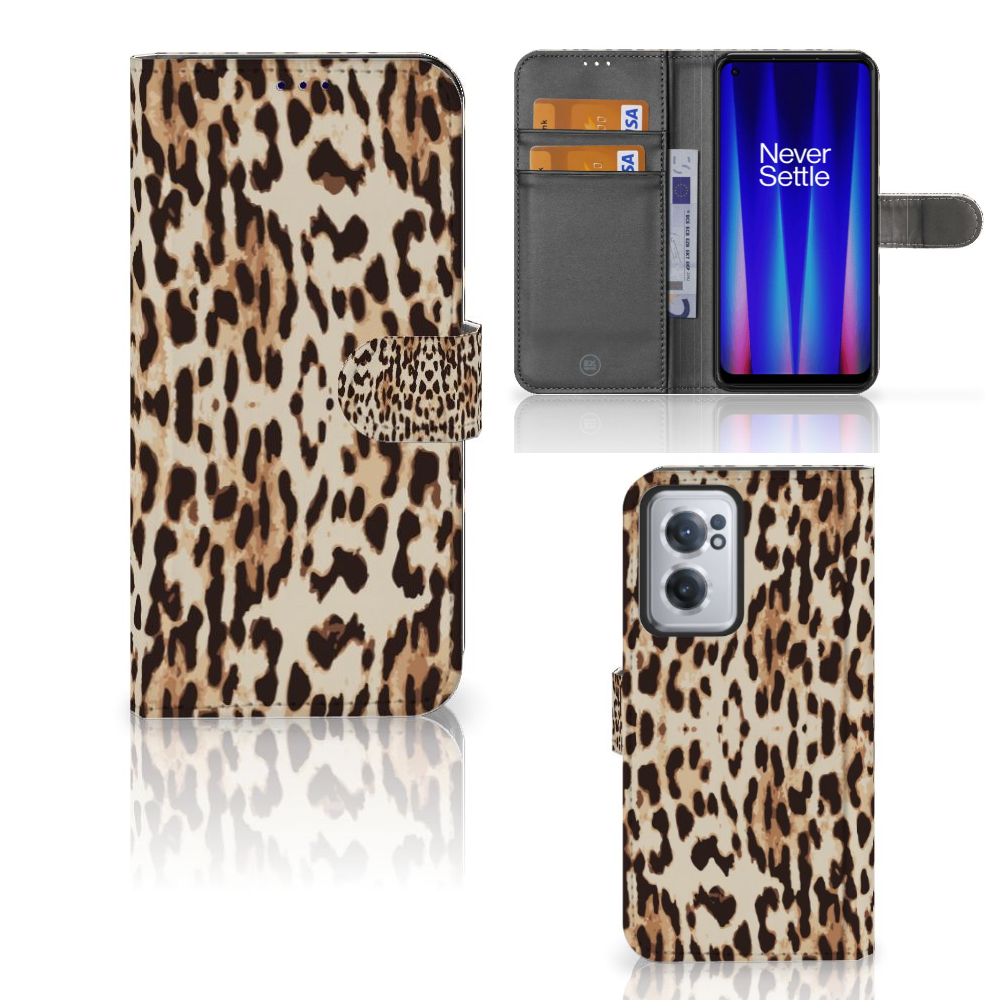 OnePlus Nord CE 2 Telefoonhoesje met Pasjes Leopard