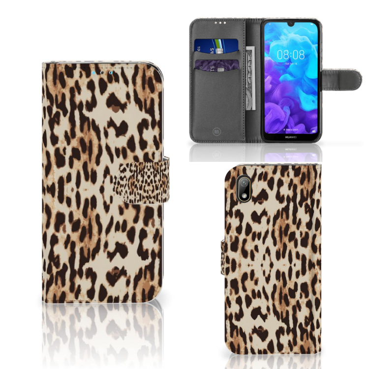 Huawei Y5 (2019) Telefoonhoesje met Pasjes Leopard