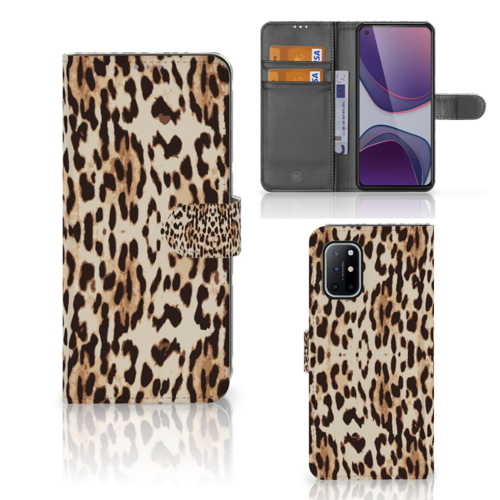 OnePlus 8T Telefoonhoesje met Pasjes Leopard