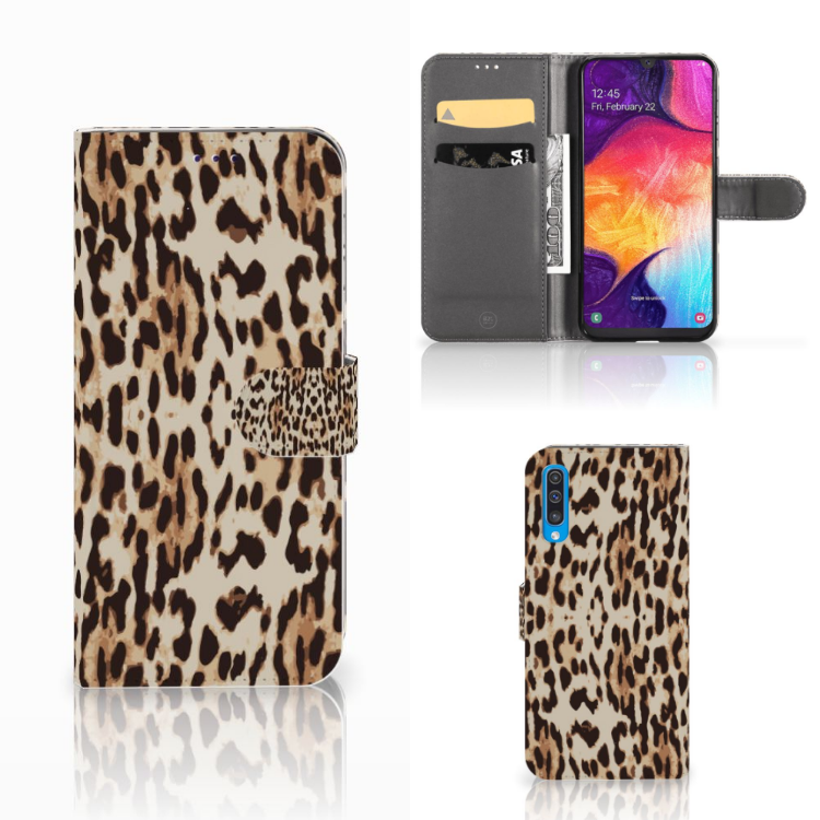 Samsung Galaxy A50 Telefoonhoesje met Pasjes Leopard