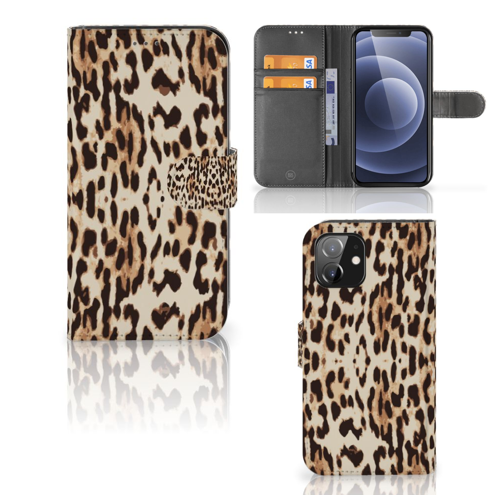 iPhone 12 | 12 Pro (6.1) Telefoonhoesje met Pasjes Leopard