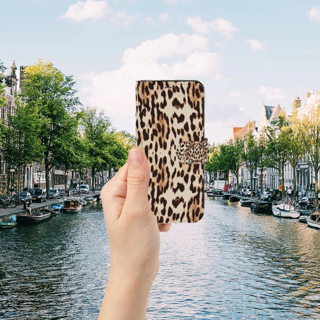 Samsung Galaxy A30 Telefoonhoesje met Pasjes Leopard