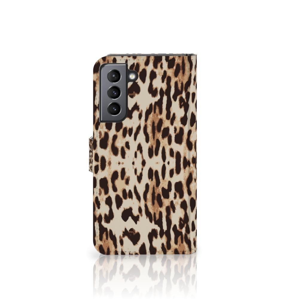 Samsung Galaxy S21 FE Telefoonhoesje met Pasjes Leopard