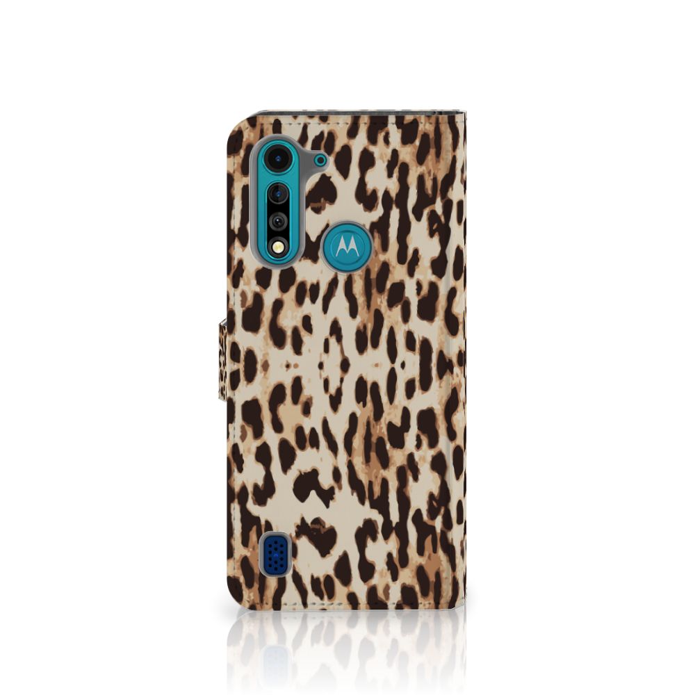 Motorola G8 Power Lite Telefoonhoesje met Pasjes Leopard