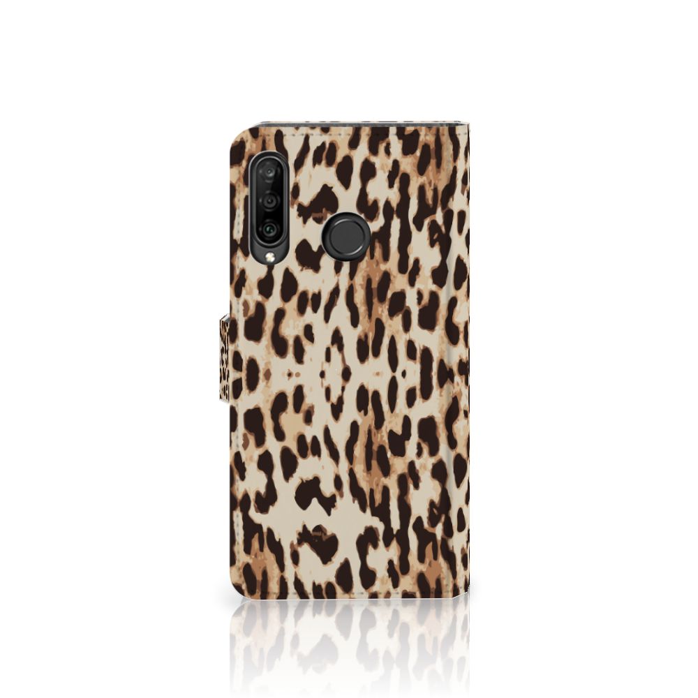 Huawei P30 Lite (2020) Telefoonhoesje met Pasjes Leopard
