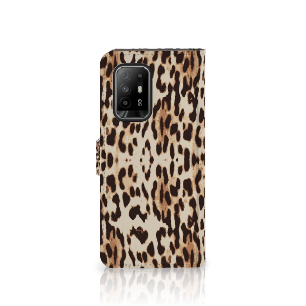 OPPO Reno5 Z | A94 5G Telefoonhoesje met Pasjes Leopard