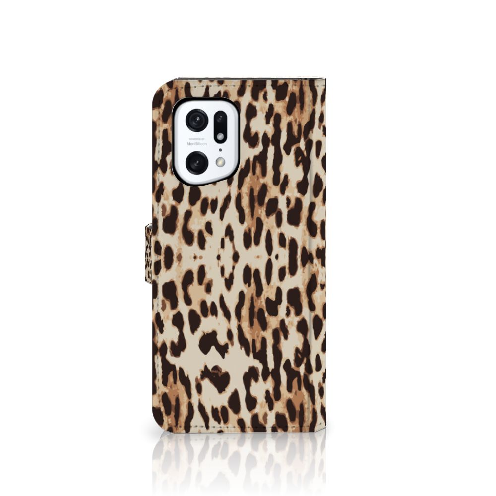 OPPO Find X5 Pro Telefoonhoesje met Pasjes Leopard