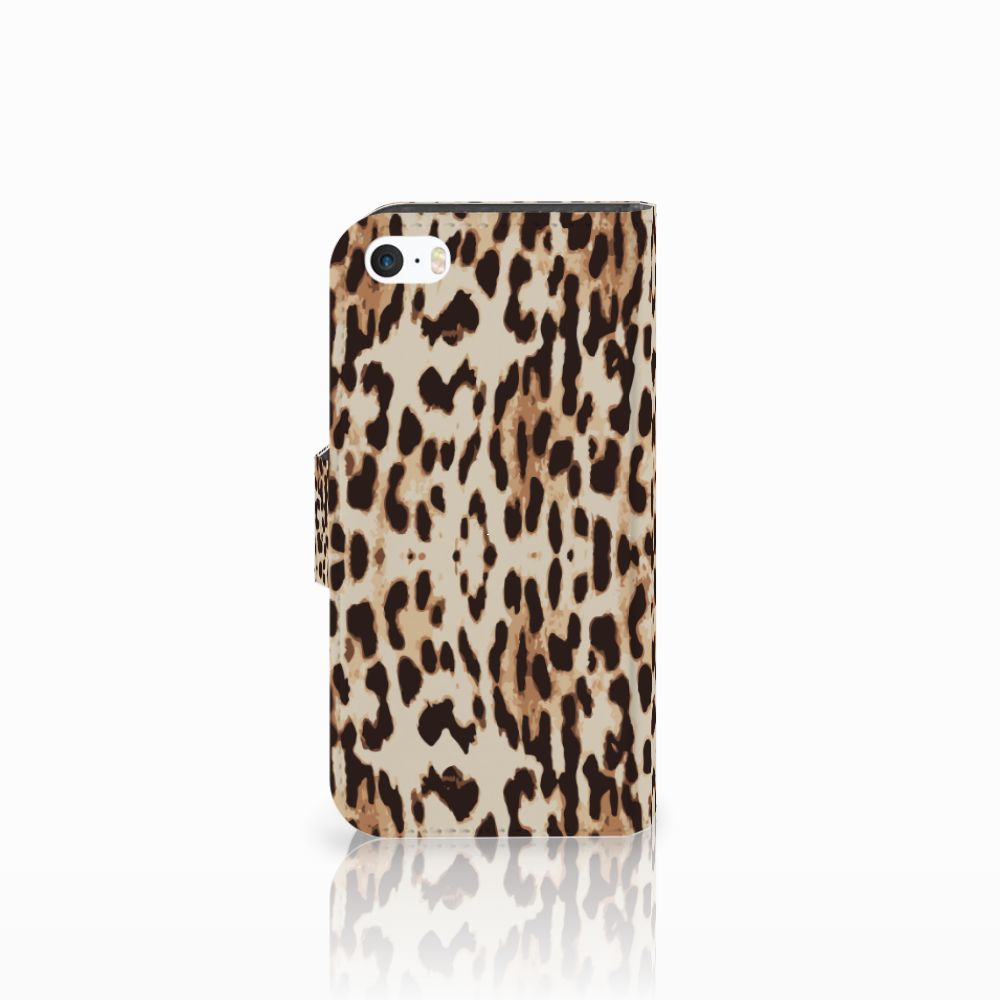 Apple iPhone 5 | 5s | SE Telefoonhoesje met Pasjes Leopard