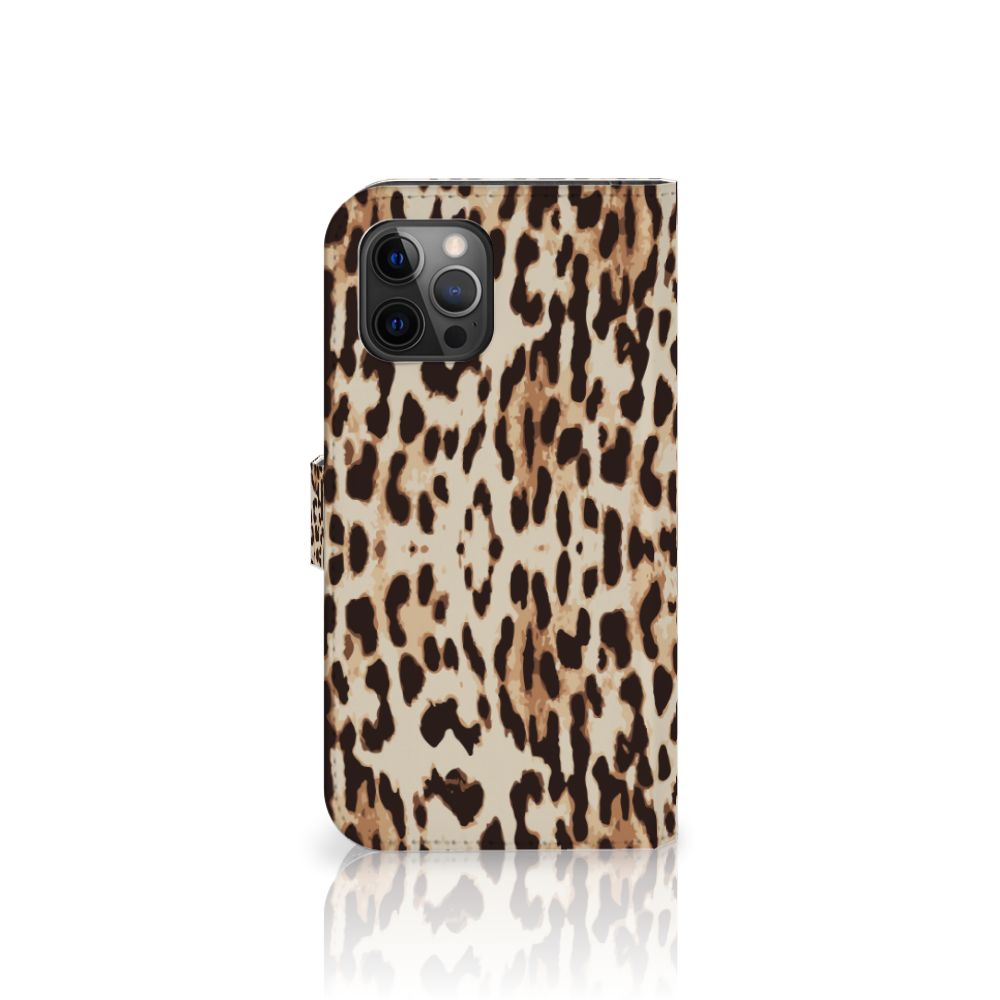 Apple iPhone 12 Pro Max Telefoonhoesje met Pasjes Leopard