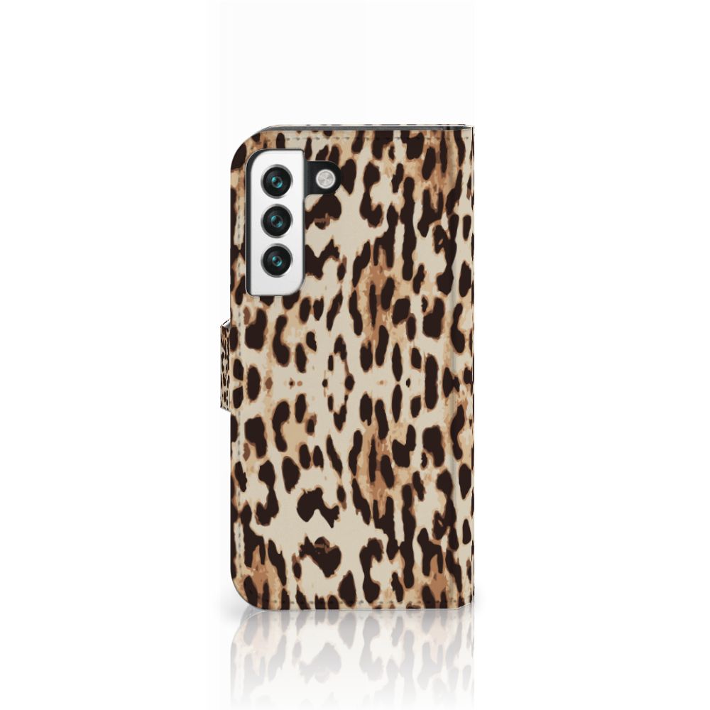 Samsung Galaxy S22 Telefoonhoesje met Pasjes Leopard