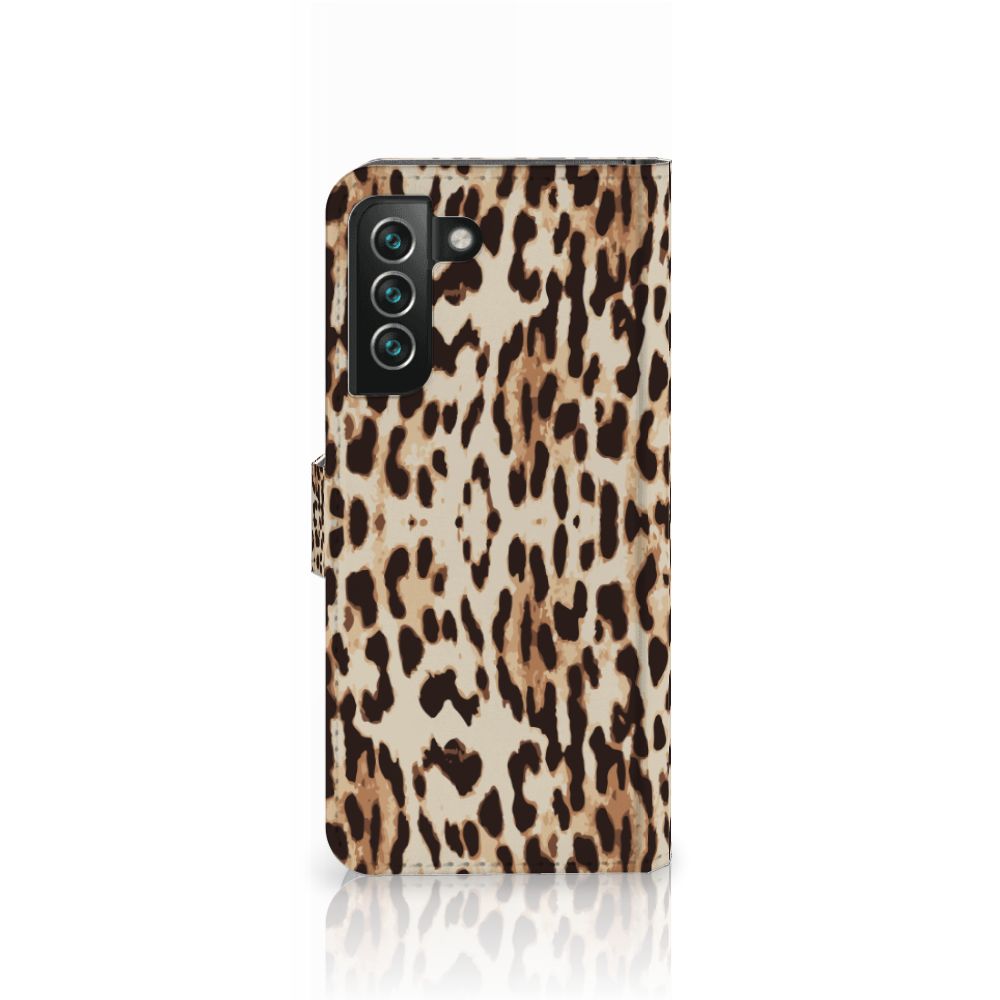 Samsung Galaxy S22 Plus Telefoonhoesje met Pasjes Leopard