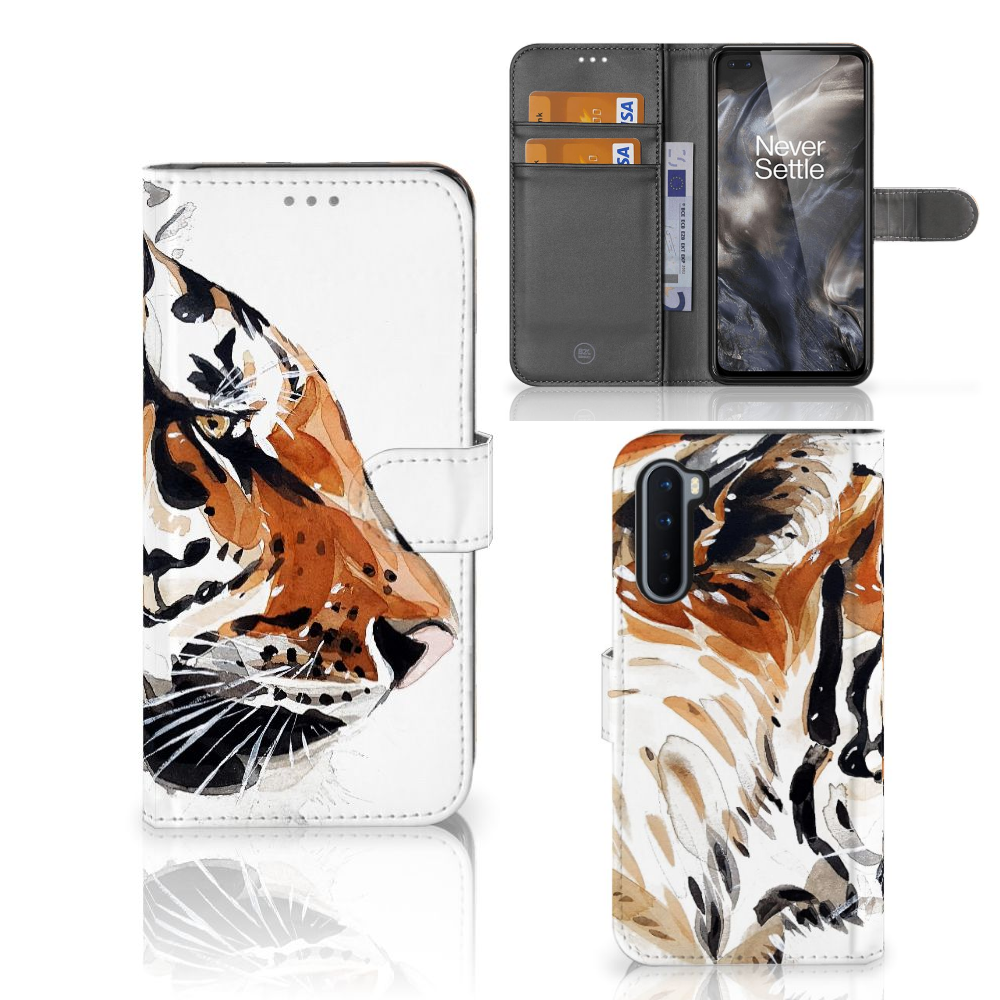 Hoesje OnePlus Nord Watercolor Tiger