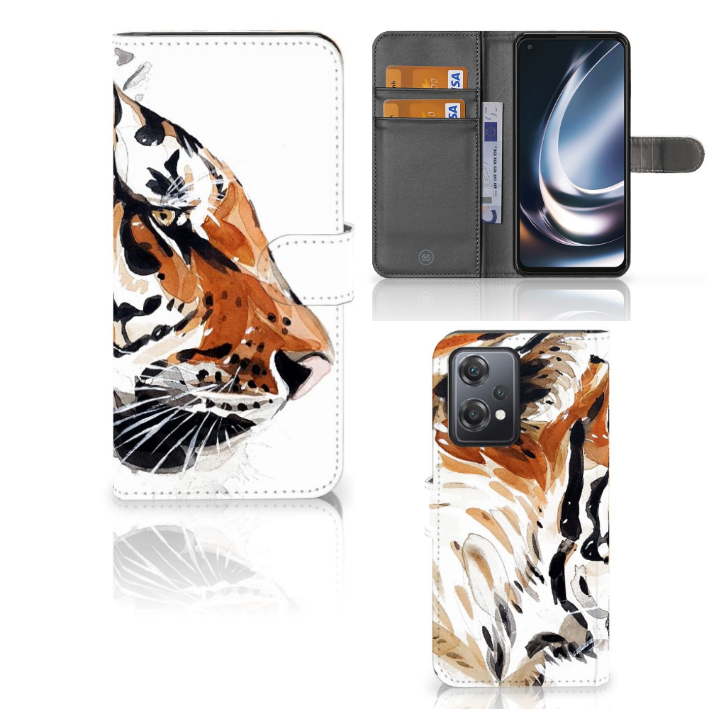Hoesje OnePlus Nord CE 2 Lite Watercolor Tiger