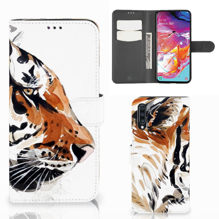 Hoesje Samsung Galaxy A70 Watercolor Tiger
