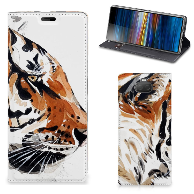 Bookcase Sony Xperia 10 Plus Watercolor Tiger
