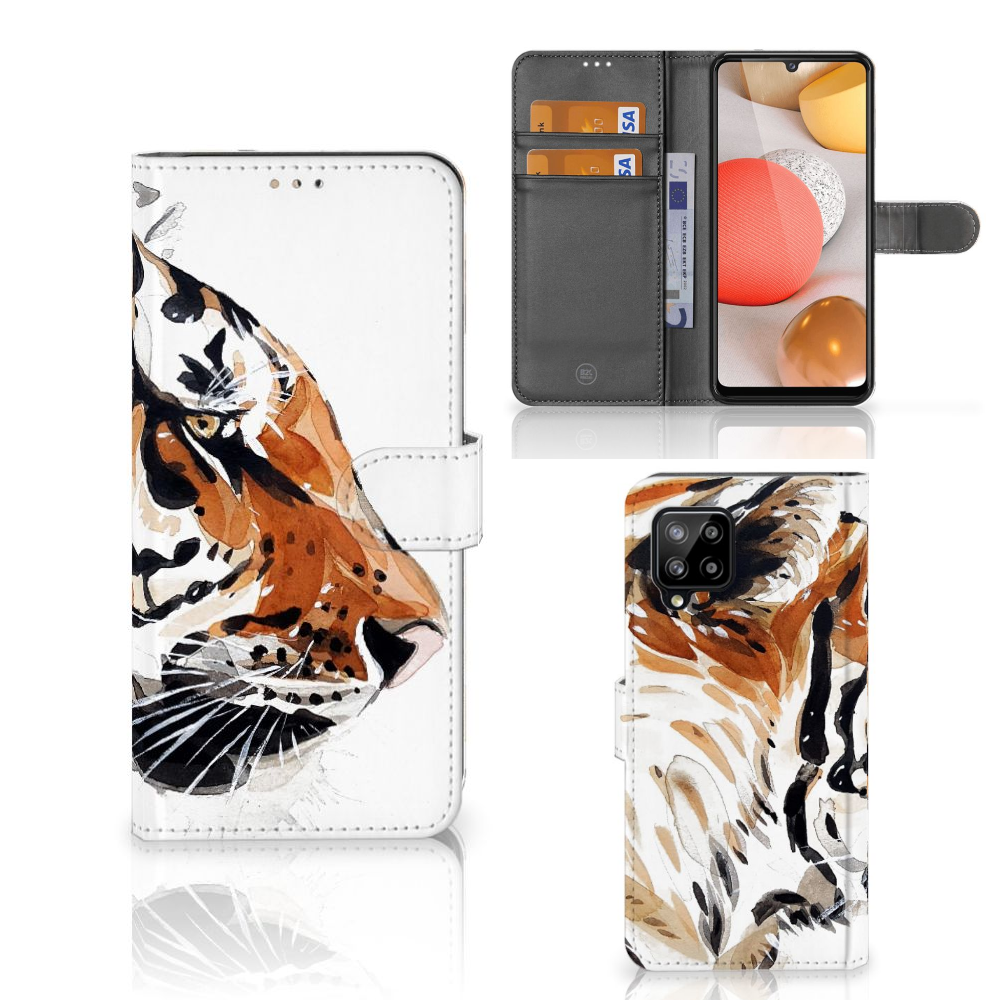 Hoesje Samsung Galaxy A42 5G Watercolor Tiger