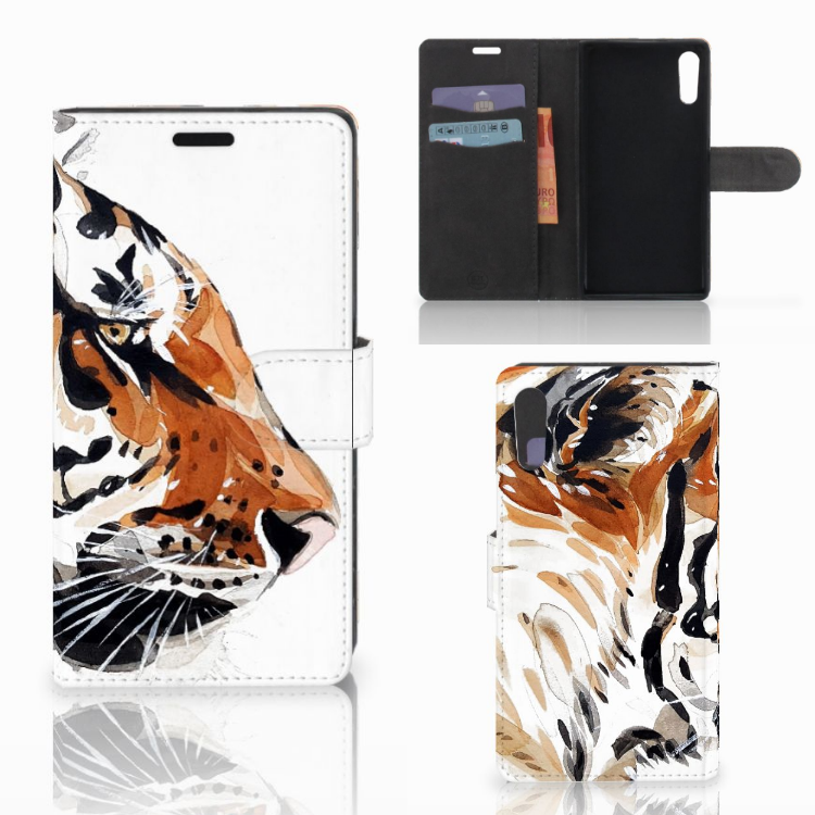Sony Xperia XZ1 | Sony Xperia XZs Uniek Boekhoesje Watercolor Tiger
