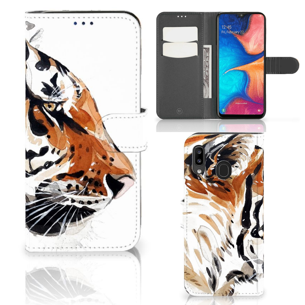 Hoesje Samsung Galaxy A30 Watercolor Tiger