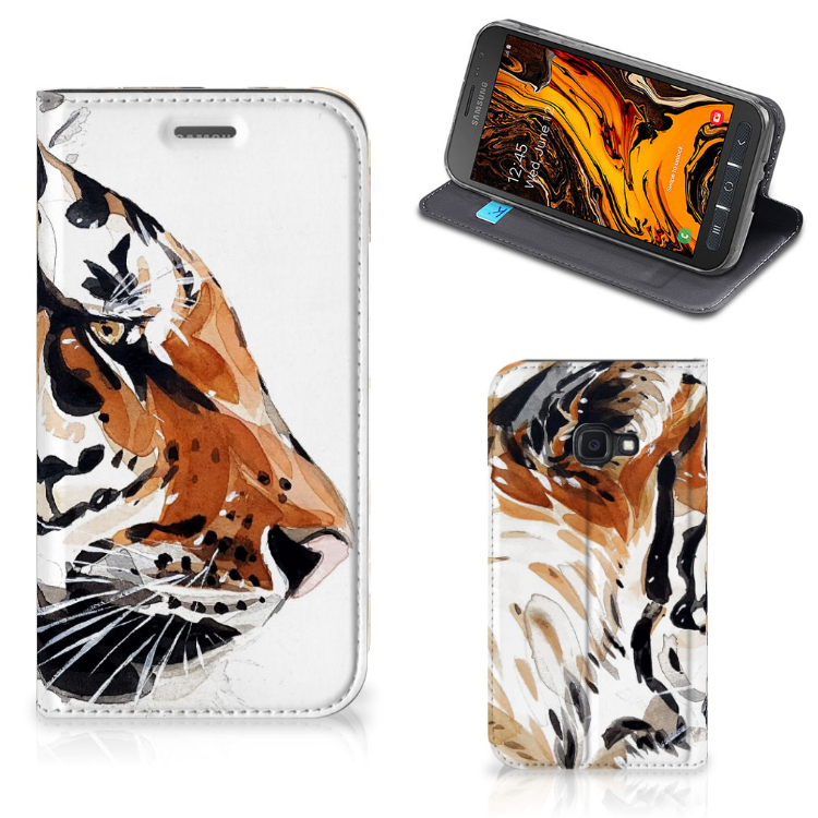Bookcase Samsung Galaxy Xcover 4s Watercolor Tiger