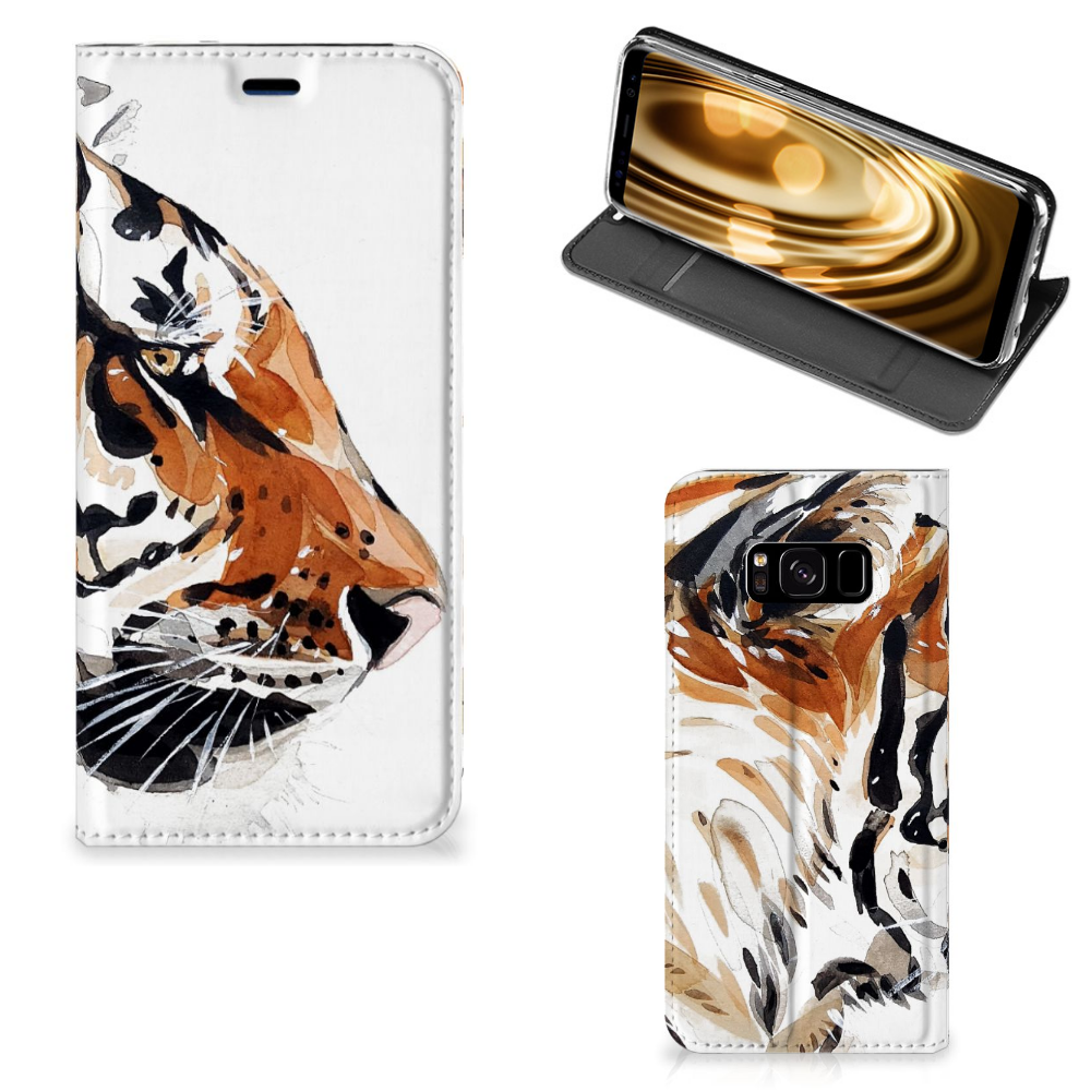 Bookcase Samsung Galaxy S8 Watercolor Tiger