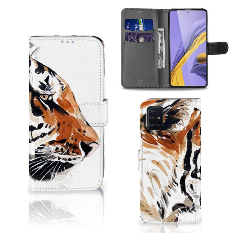 Hoesje Samsung Galaxy A51 Watercolor Tiger