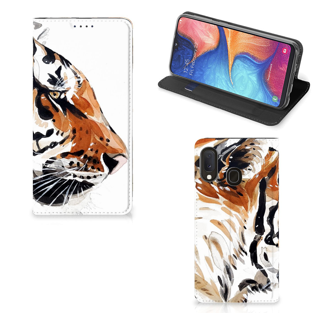 Bookcase Samsung Galaxy A20e Watercolor Tiger