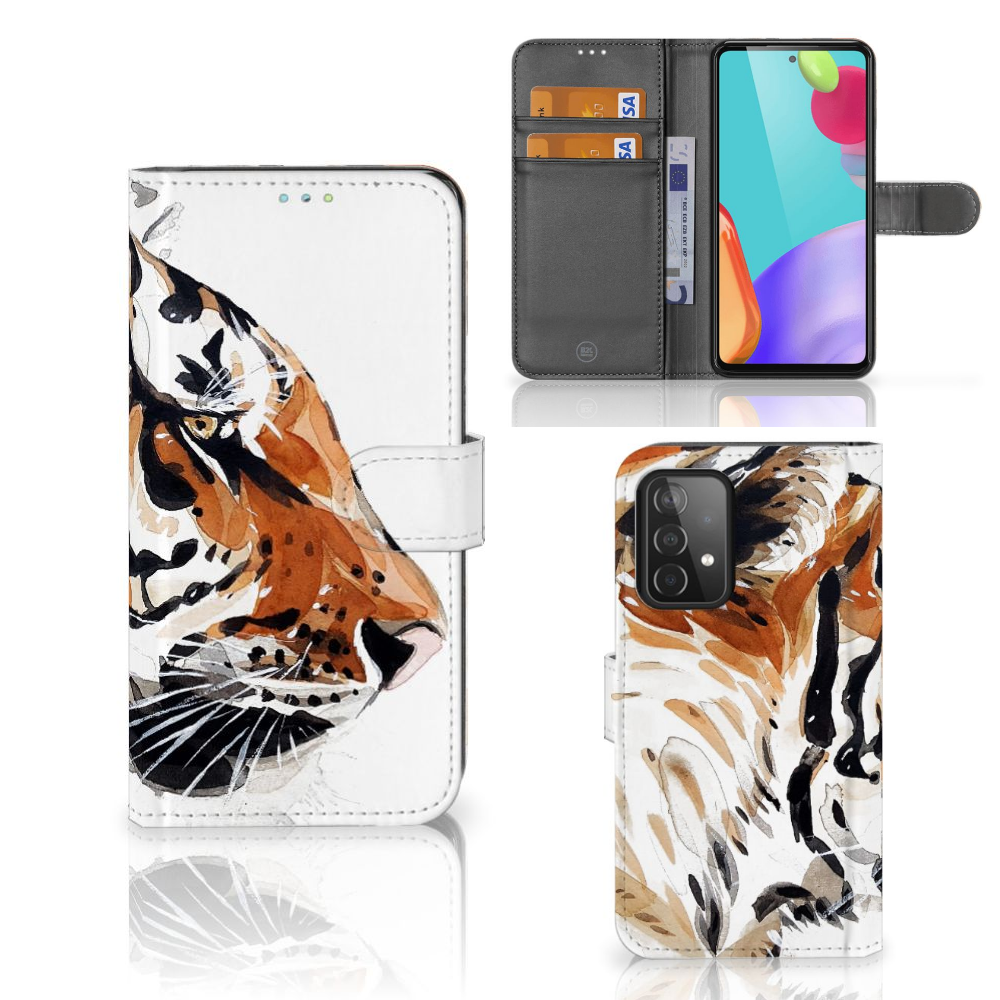 Hoesje Samsung Galaxy A52 Watercolor Tiger