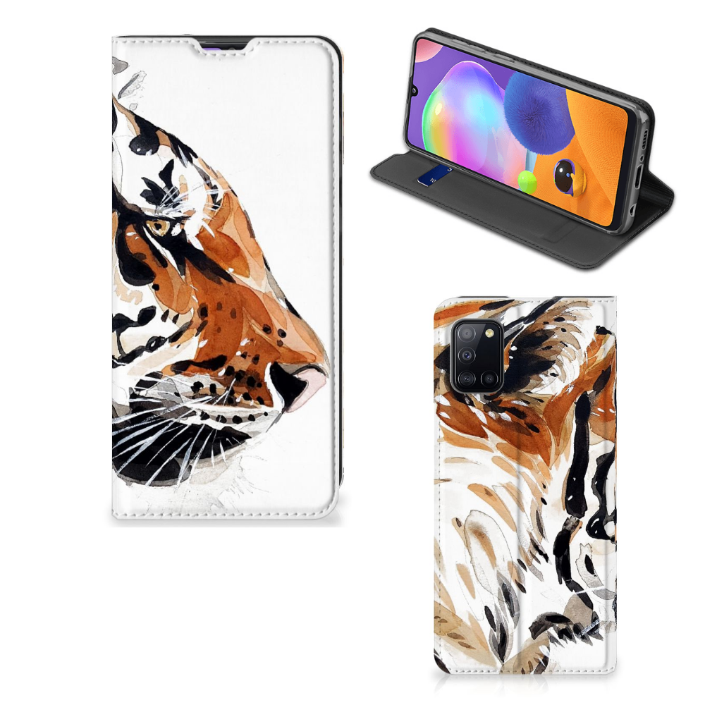 Bookcase Samsung Galaxy A31 Watercolor Tiger