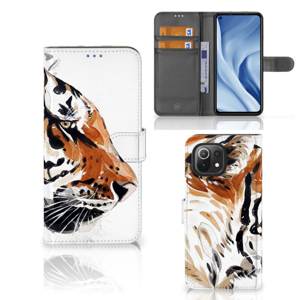 Hoesje Xiaomi 11 Lite 5G NE | Mi 11 Lite Watercolor Tiger