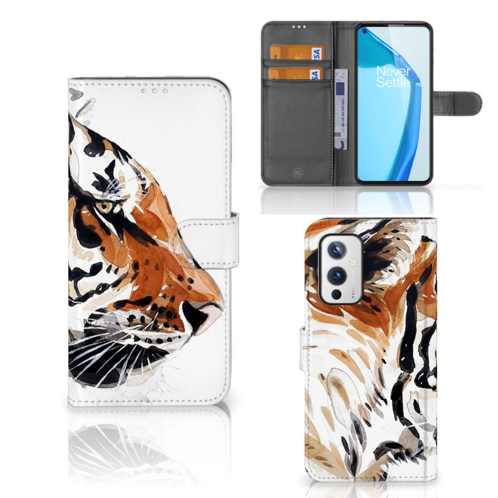 Hoesje OnePlus 9 Watercolor Tiger