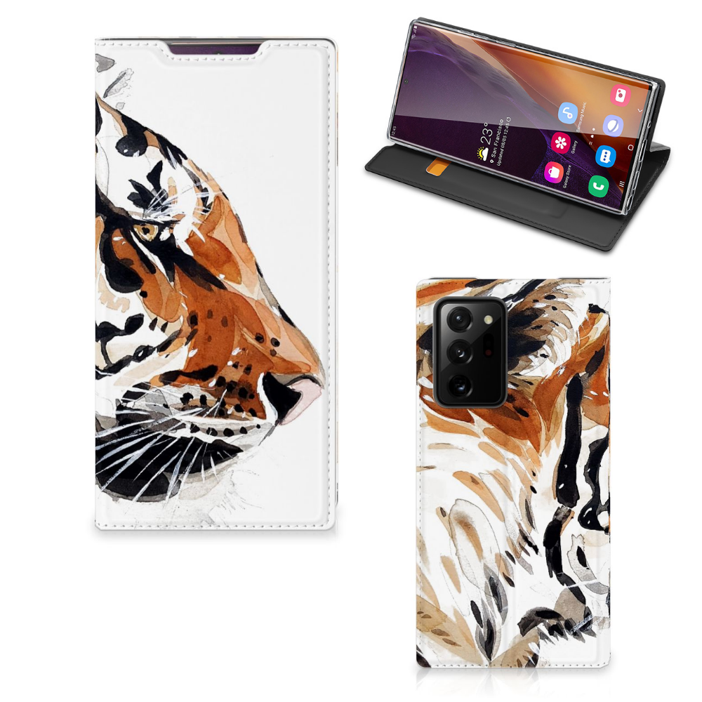 Bookcase Samsung Galaxy Note 20 Ultra Watercolor Tiger