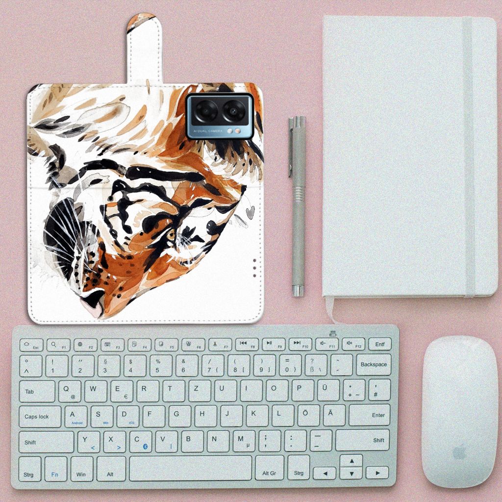 Hoesje OPPO A77 5G | A57 5G Watercolor Tiger