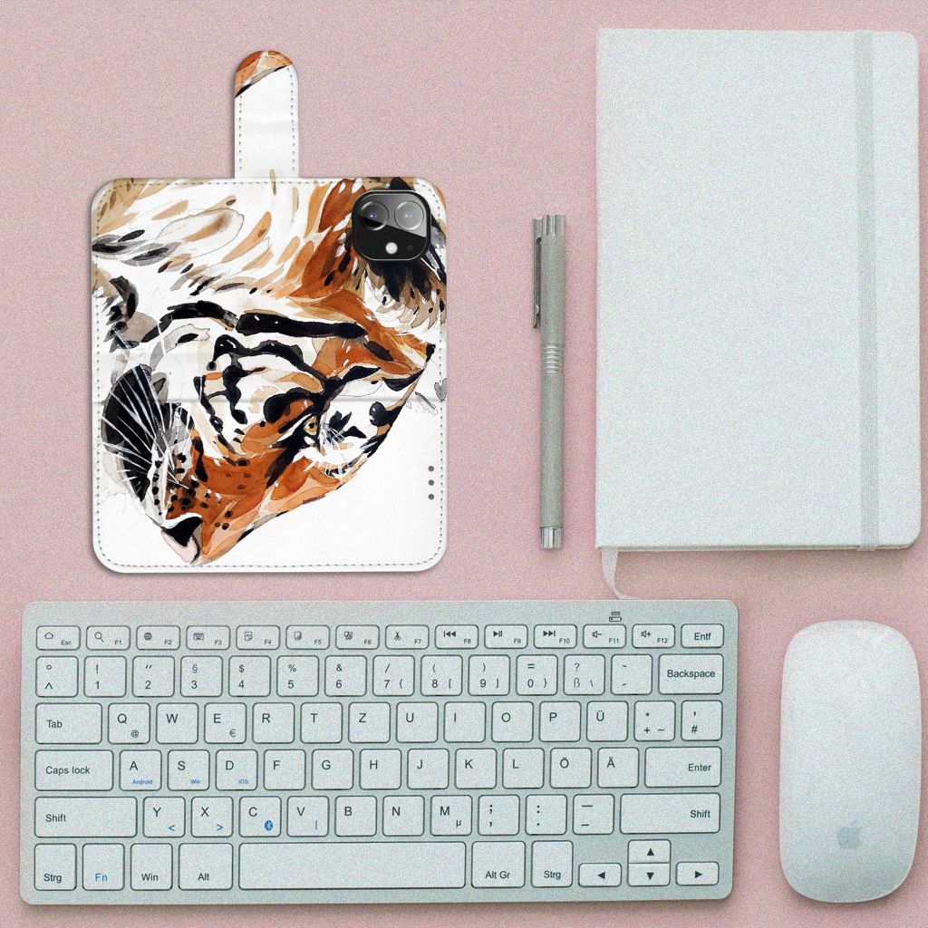 Hoesje Apple iPhone 12 Mini Watercolor Tiger
