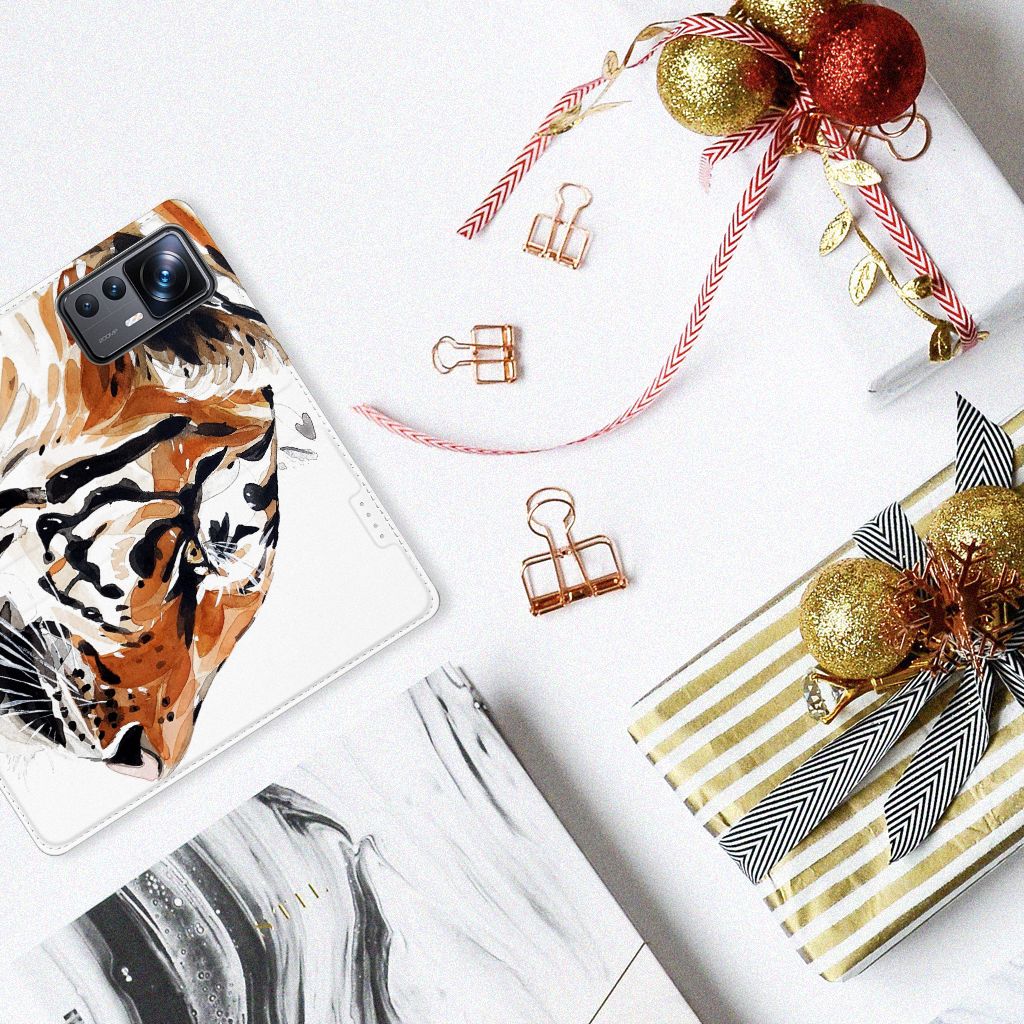 Bookcase Xiaomi 12T | 12T Pro Watercolor Tiger