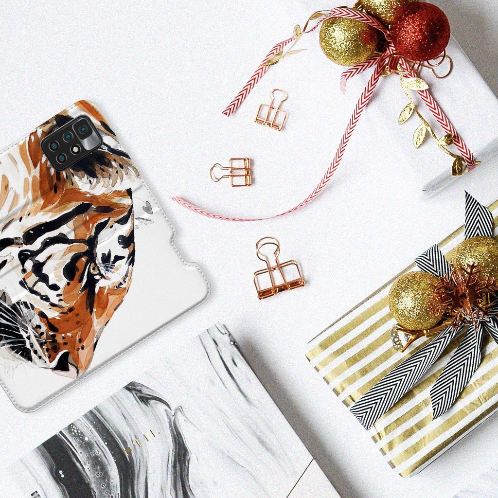 Bookcase Xiaomi Redmi 10 Watercolor Tiger