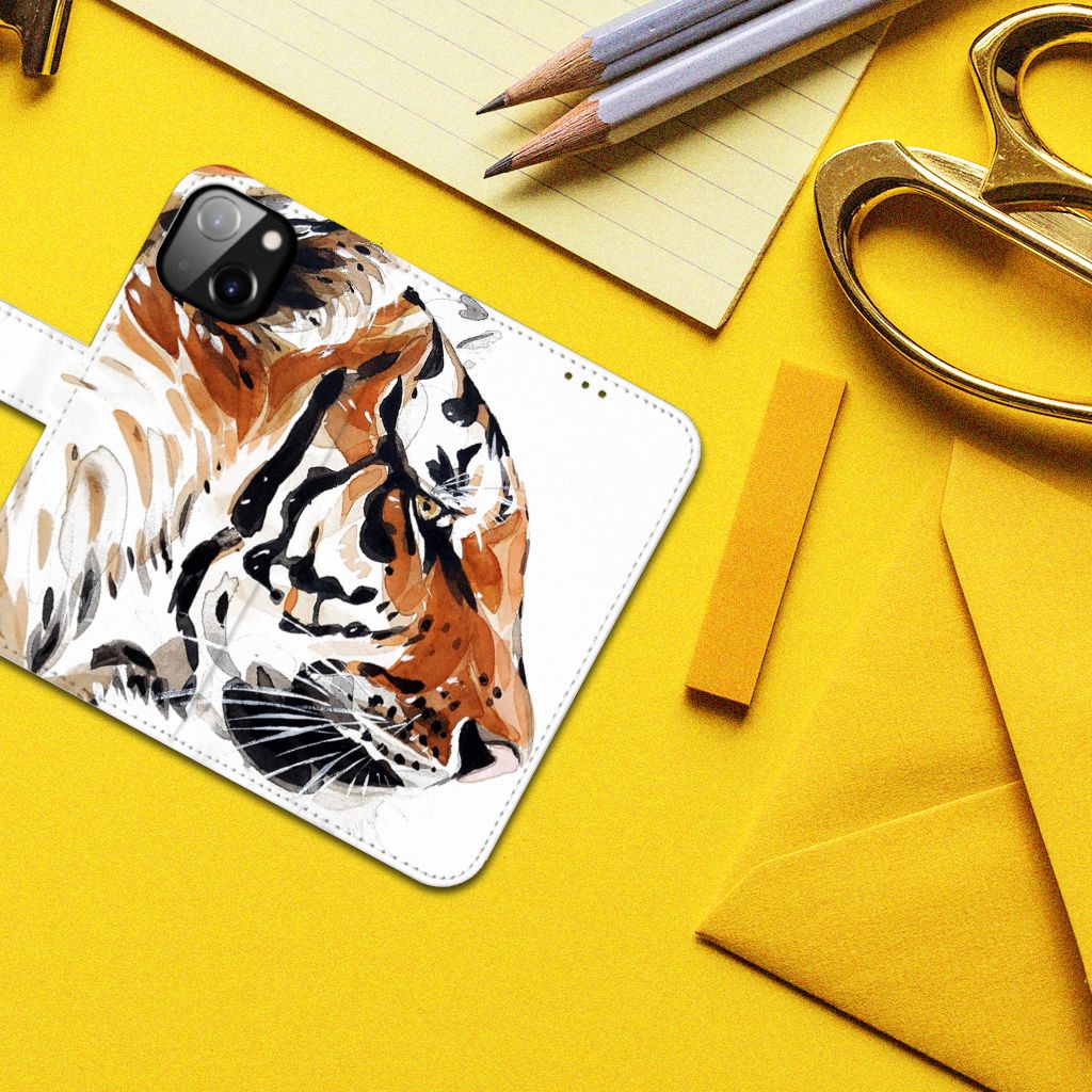 Hoesje Apple iPhone 14 Watercolor Tiger