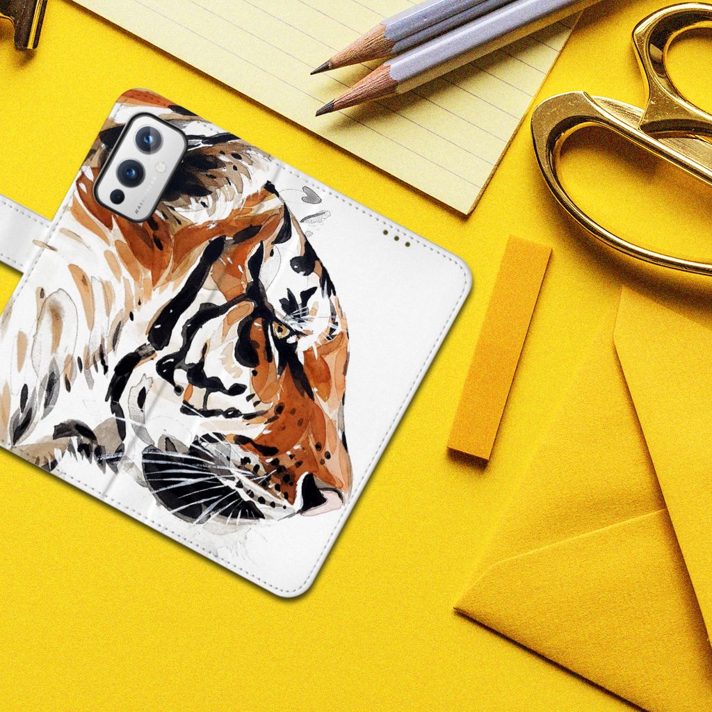Hoesje OnePlus 9 Watercolor Tiger