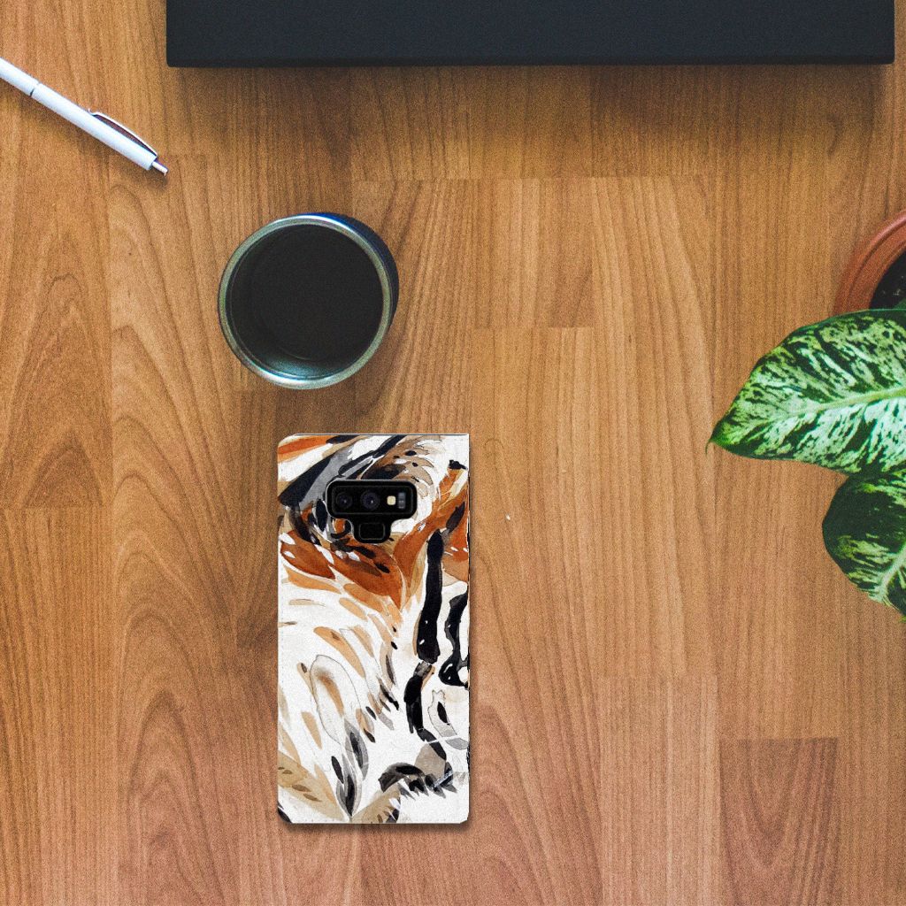 Bookcase Samsung Galaxy Note 9 Watercolor Tiger