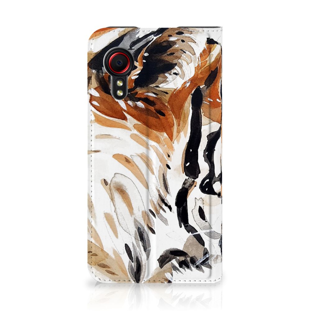 Bookcase Samsung Galaxy Xcover 5 Watercolor Tiger